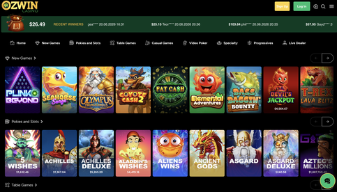 ozwin casino Jeu